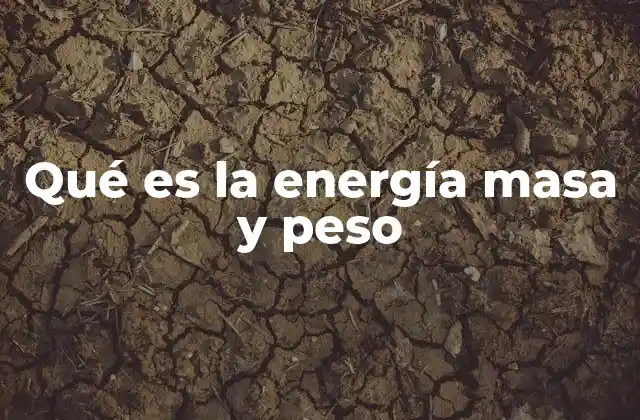 Qué es la Energía Masa y Peso