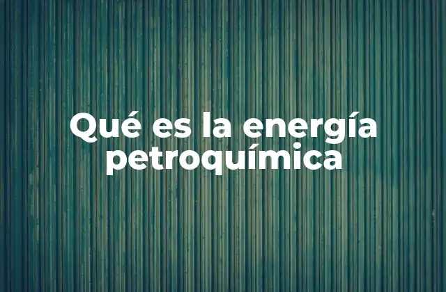 Qué es la Energía Petroquímica