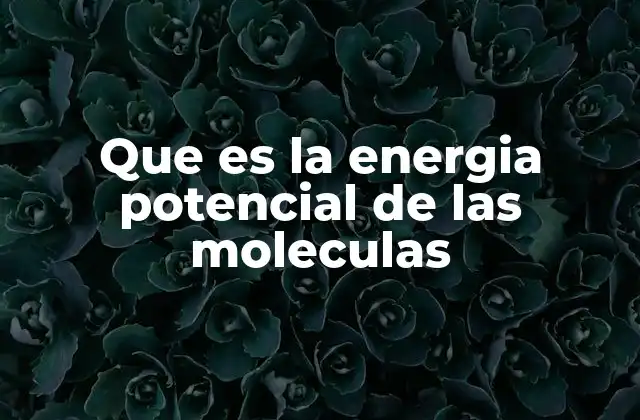 Que es la Energia Potencial de las Moleculas