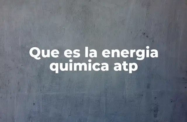 Que es la Energia Quimica Atp