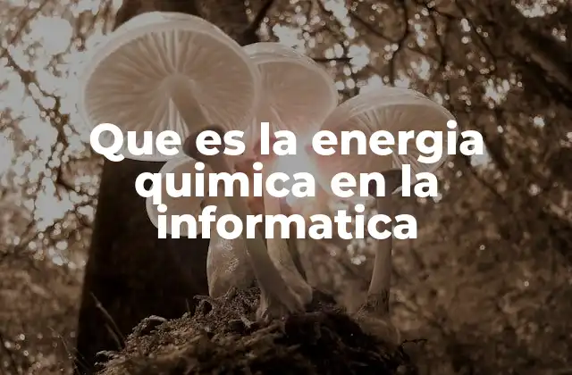 Que es la Energia Quimica en la Informatica
