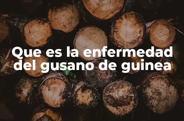 Que es la Enfermedad Del Gusano de Guinea