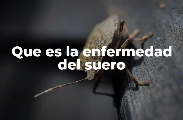 Que es la Enfermedad Del Suero
