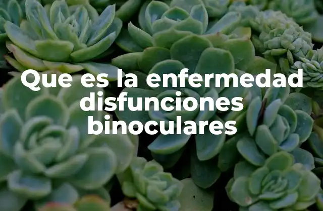 Que es la Enfermedad Disfunciones Binoculares