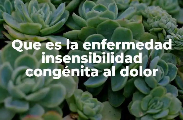 Que es la Enfermedad Insensibilidad Congénita Al Dolor