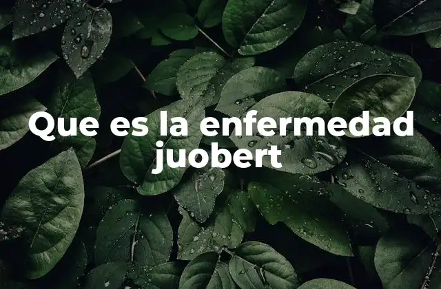 Que es la Enfermedad Juobert