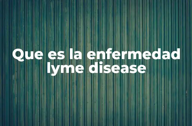 Que es la Enfermedad Lyme Disease