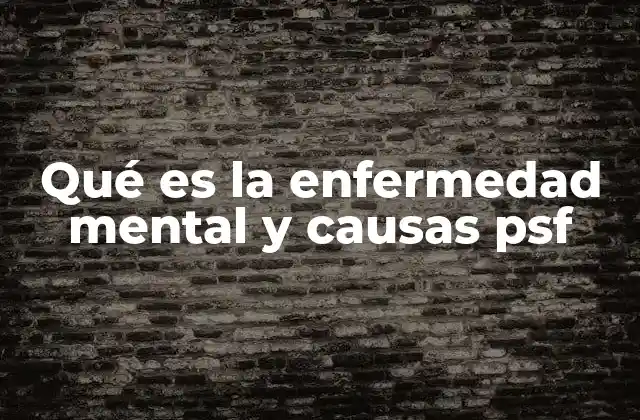 Qué es la Enfermedad Mental y Causas Psf