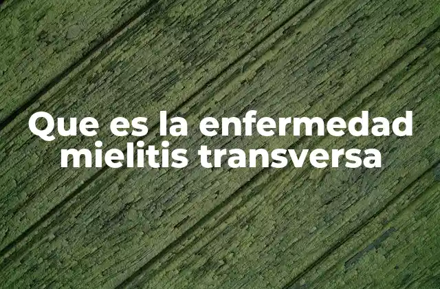 Que es la Enfermedad Mielitis Transversa