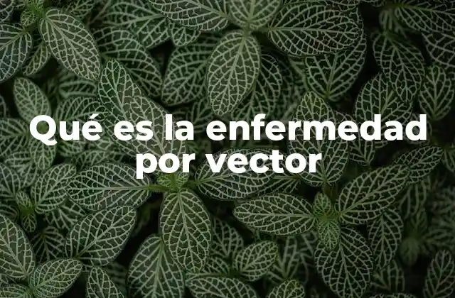 Qué es la Enfermedad por Vector