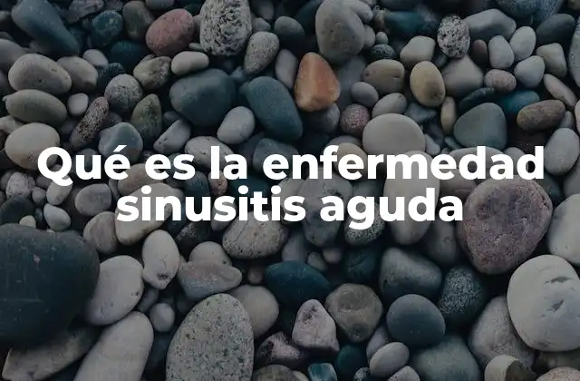 Qué es la Enfermedad Sinusitis Aguda