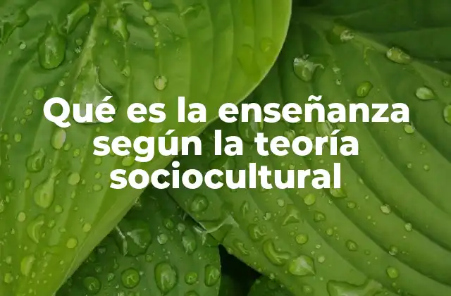 Qué es la Enseñanza según la Teoría Sociocultural