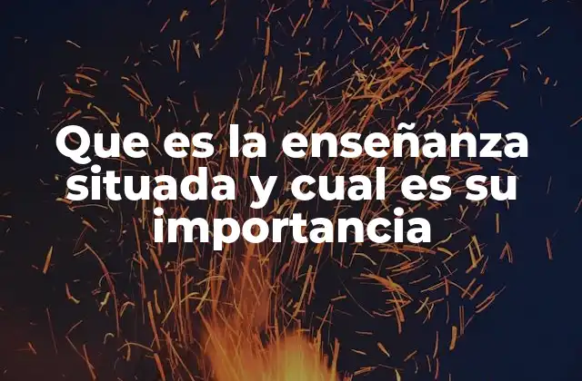 Que es la Enseñanza Situada y Cual es Su Importancia