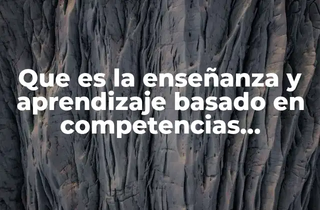 Que es la Enseñanza y Aprendizaje Basado en Competencias Educativas