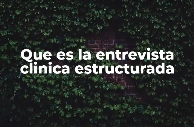 Que es la Entrevista Clinica Estructurada