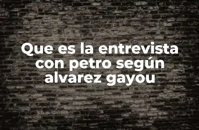 Que es la Entrevista con Petro según Alvarez Gayou