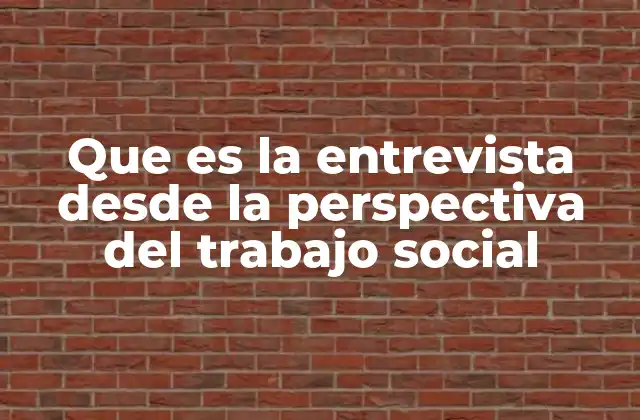 Que es la Entrevista desde la Perspectiva Del Trabajo Social