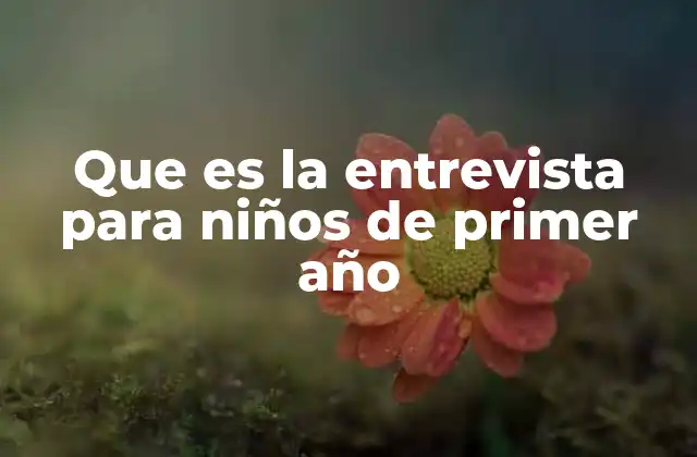 Que es la Entrevista para Niños de Primer Año