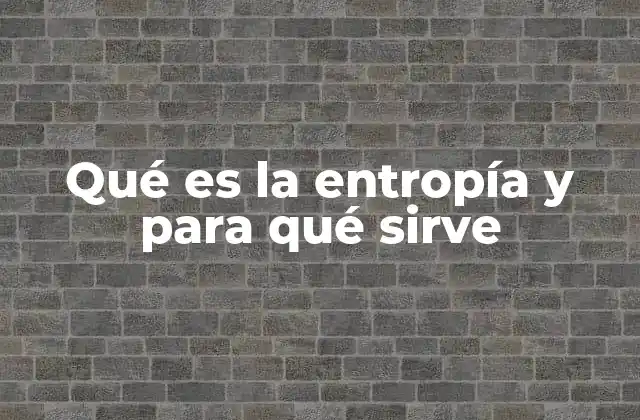 Qué es la Entropía y para Qué Sirve