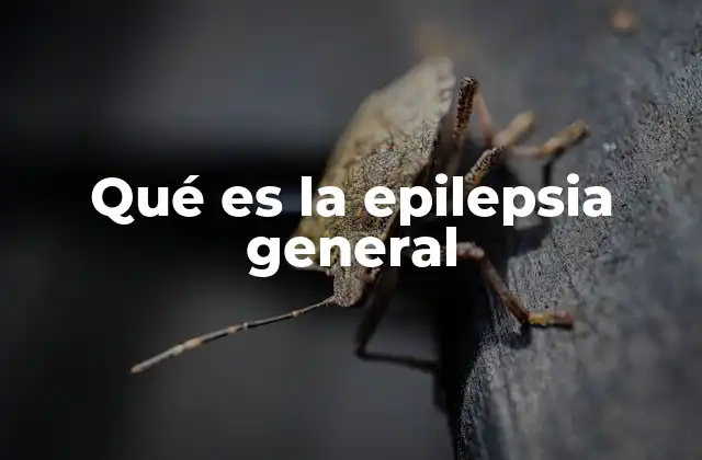 Qué es la Epilepsia General