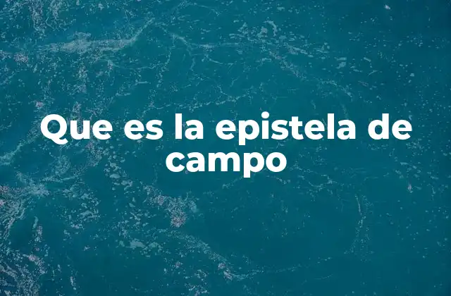 Que es la Epistela de Campo