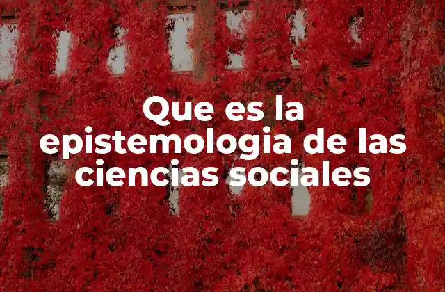 Que es la Epistemologia de las Ciencias Sociales