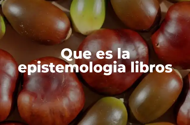Que es la Epistemologia Libros