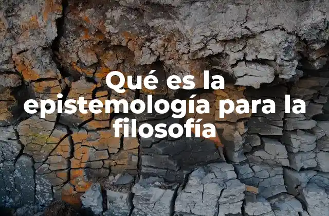 Qué es la Epistemología para la Filosofía