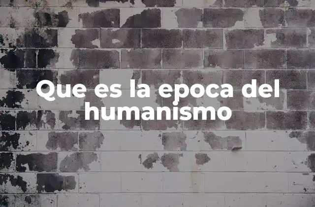 Que es la Epoca Del Humanismo