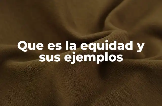 Que es la Equidad y Sus Ejemplos