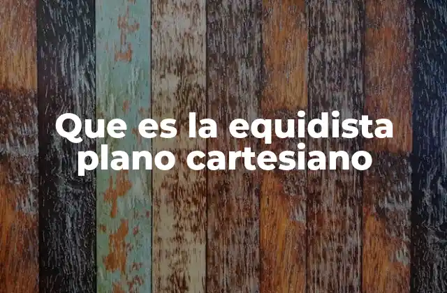 Que es la Equidista Plano Cartesiano