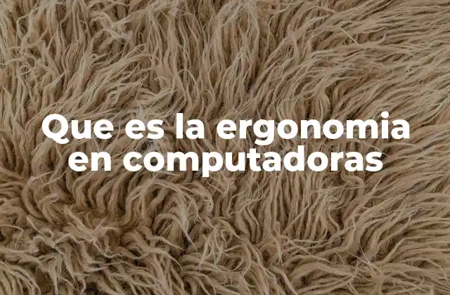 Que es la Ergonomia en Computadoras
