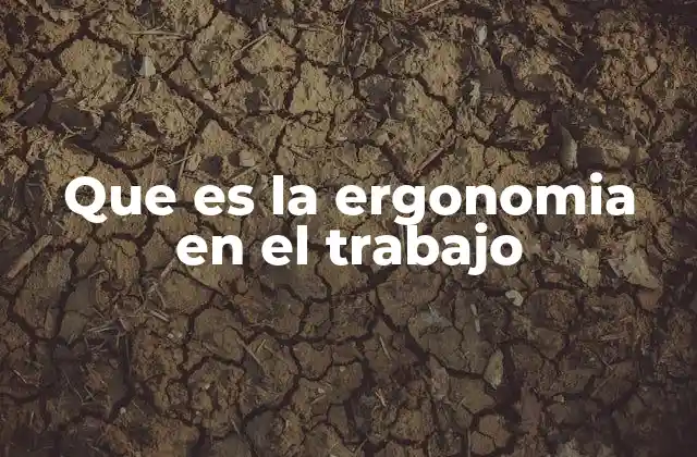 Que es la Ergonomia en el Trabajo