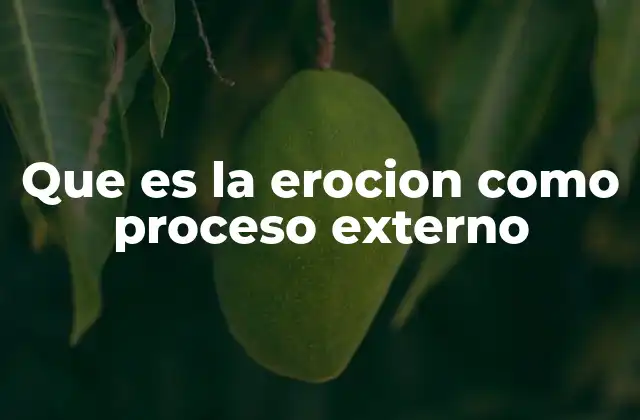 Que es la Erocion como Proceso Externo