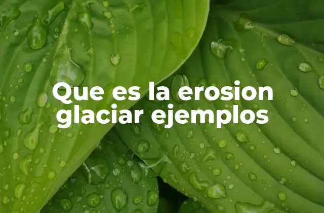 Que es la Erosion Glaciar Ejemplos