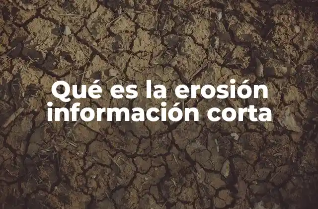 Qué es la Erosión Información Corta
