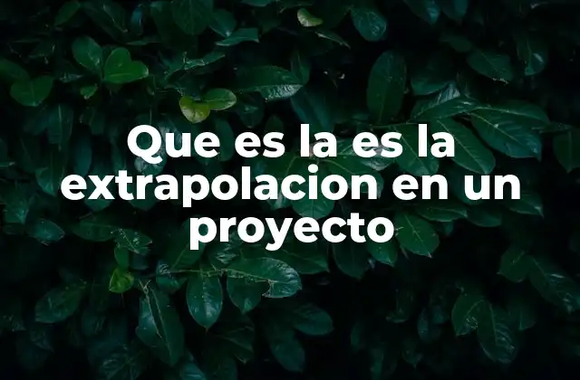 Que es la es la Extrapolacion en un Proyecto