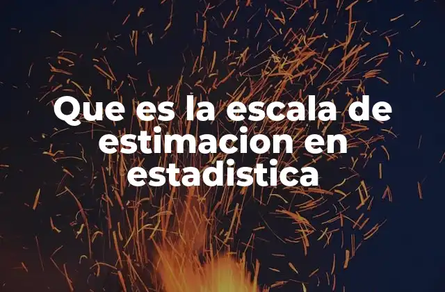 Que es la Escala de Estimacion en Estadistica