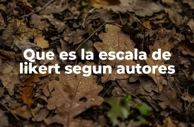 Que es la Escala de Likert Segun Autores