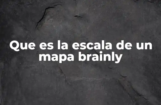 Que es la Escala de un Mapa Brainly