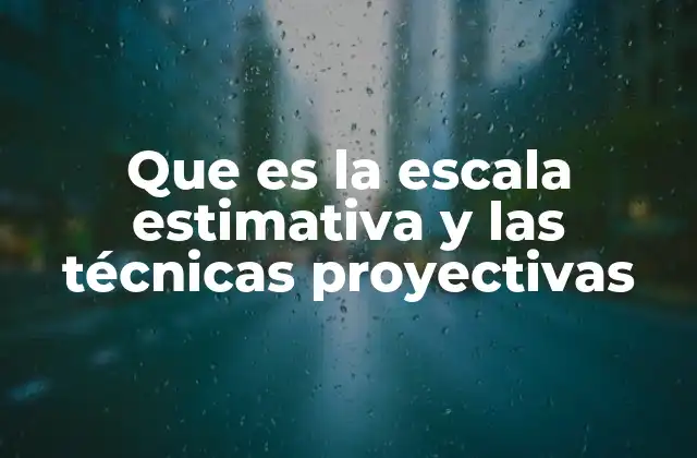 Que es la Escala Estimativa y las Técnicas Proyectivas