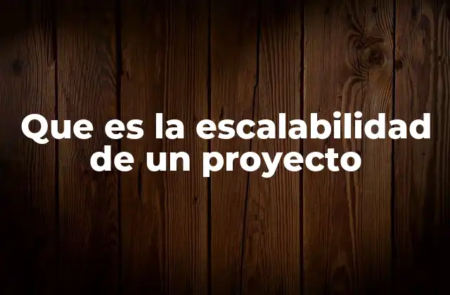 Que es la Escalabilidad de un Proyecto