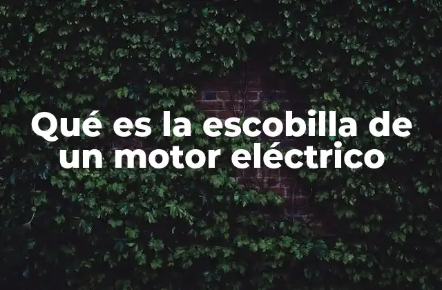 Qué es la Escobilla de un Motor Eléctrico