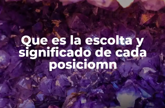 Que es la Escolta y Significado de Cada Posiciomn