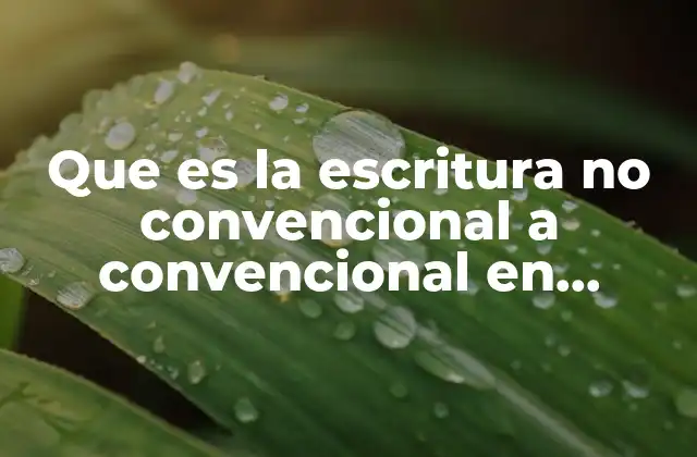 Que es la Escritura No Convencional a Convencional en Matematicas
