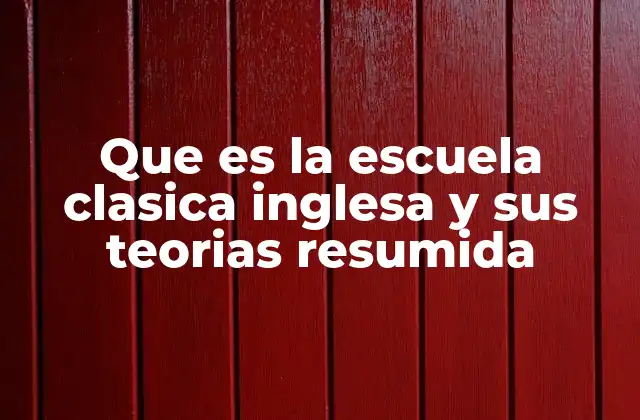 Orígenes y contexto histórico de la escuela clásica inglesa