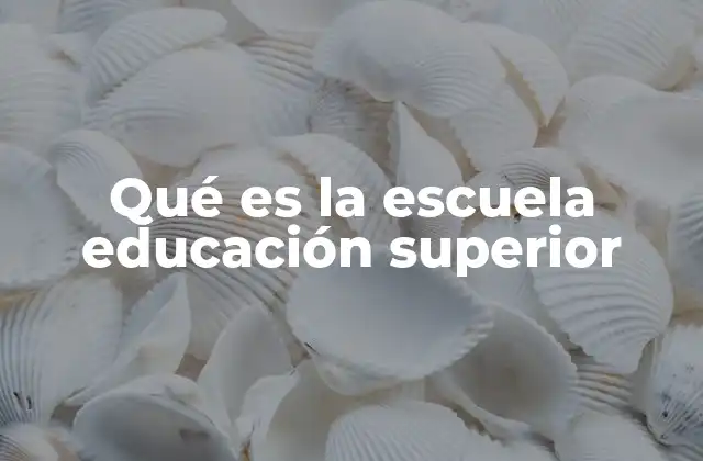 Qué es la Escuela Educación Superior
