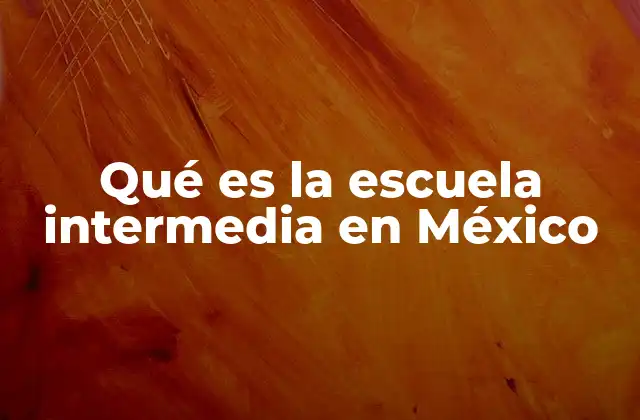 Qué es la Escuela Intermedia en México
