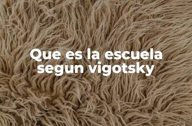 Que es la Escuela Segun Vigotsky
