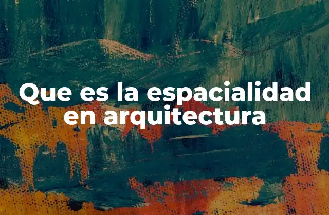 Que es la Espacialidad en Arquitectura